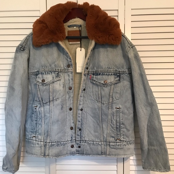 levi's oversized sherpa trucker jacket xs